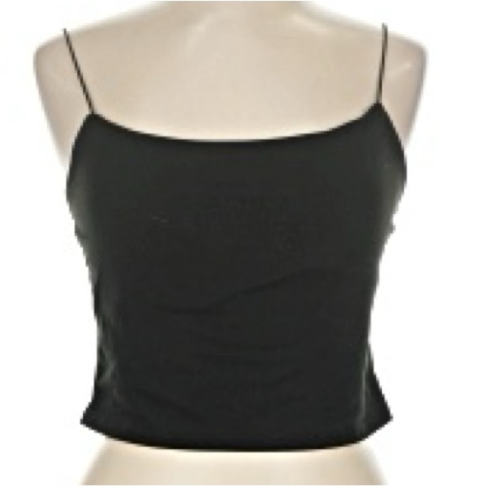 Gaze Elegant Black Tank Crop Top - Picture 1 of 5
